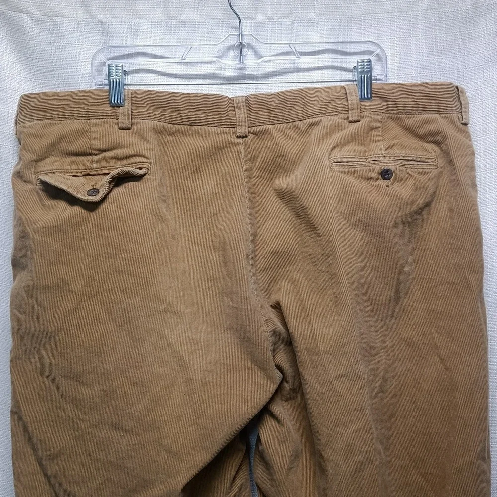 Vintage Polo Ralph Lauren Hammond Corduroy Pants Men‎ 44X34 Tan Pleated Cuffed